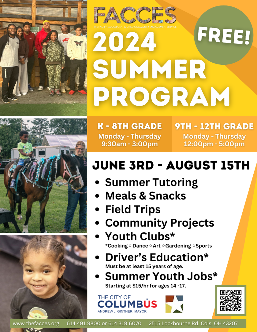 Free FACCES K-12th Grade Summer Program – FACCES – Family Adolescent ...